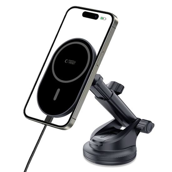 Tech-Protect MM15W-V6 Ασύρματος φορτιστής αυτοκινήτου MagSafe με μαγνητική βάση ταμπλό/αεραγωγών 15W, μαύρο