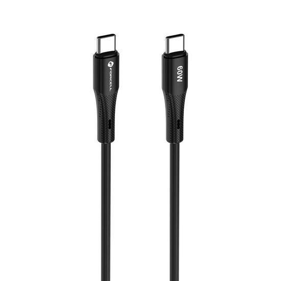 Forcell F-Energy καλώδιο USB-C - USB-C, QC4.0, PD, 3A, 60W, 1 m, μαύρο