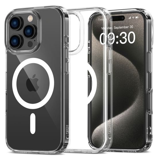 Tech-Protect Flexair Hybrid z MagSafe, iPhone 16 Pro Max, prozoren