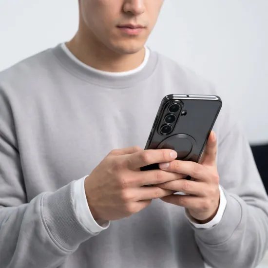 Samsung Galaxy S26 FE vāciņš – Tech-Protect MagFlex MagSafe – spīdīgi melns