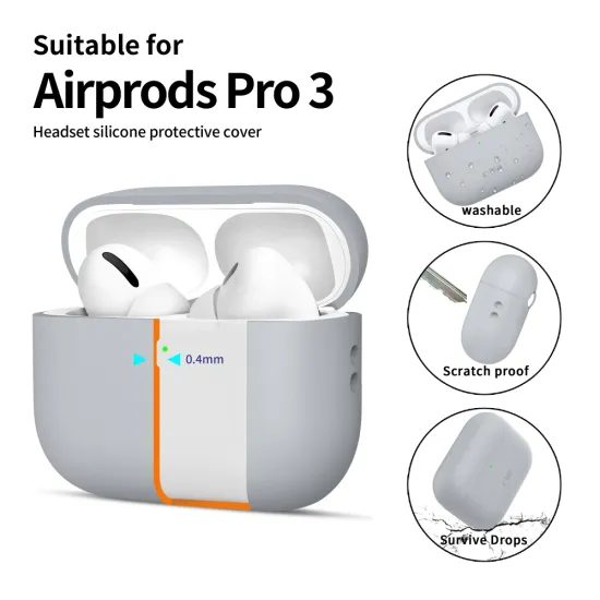 Tech-Protect Θήκη Σιλικόνης, Apple AirPods Pro 3, γκρι