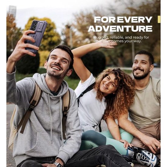 Dexnor 360 Kickstand Camprotector obal Samsung Galaxy S25 FE, fialový