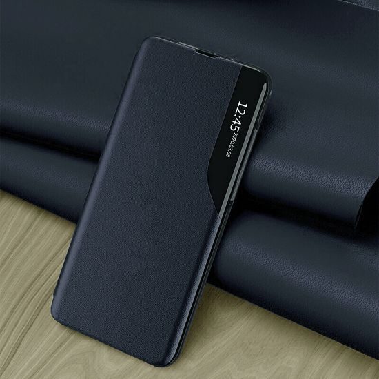Eco Leather View Case Schutzhülle für Samsung Galaxy A27 5G - Kunstleder Flip Case mit Standfunktion - Blau