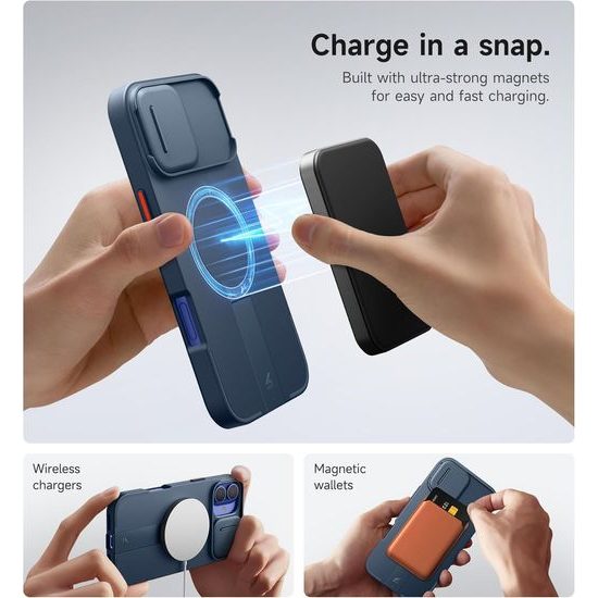 Suritch MagSafe Kickstand Camprotector Θήκη iPhone 16 Plus, μπλε