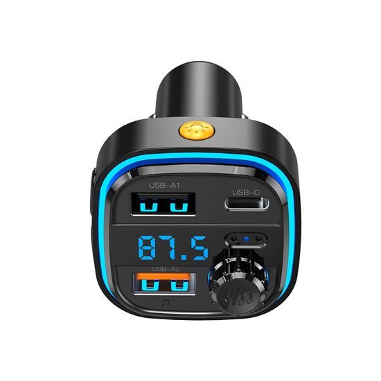 XO BCC08 FM Transmitter - MP3 Bluetooth Autolader - met LED Verlichting - Zwart