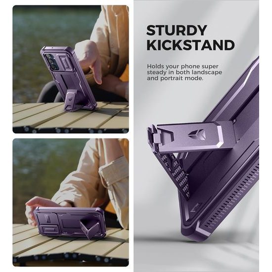 Dexnor 360 Kickstand Camprotector Θήκη για Samsung Galaxy A16, Μωβ