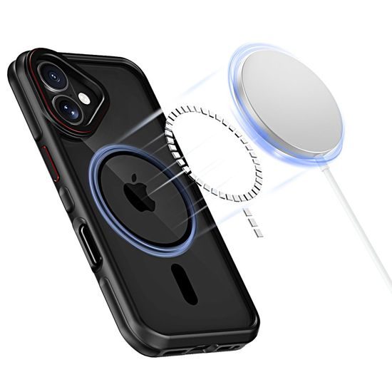 Tech-Protect MagHybrid MagSafe, iPhone 16, červenočerný
