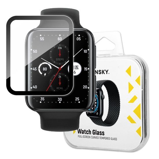 Wozinsky Watch Glass hibrid üveg, Oppo Watch 2 42 mm, fekete