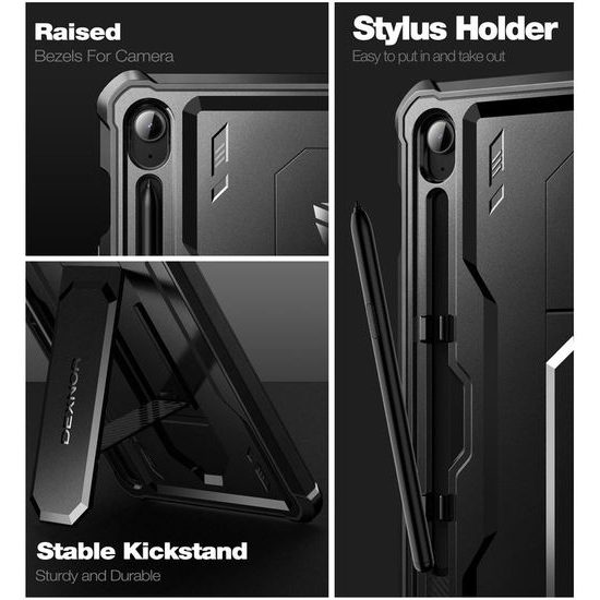 Dexnor 360 Kickstand tok Samsung Galaxy Tab S9 FE, fekete