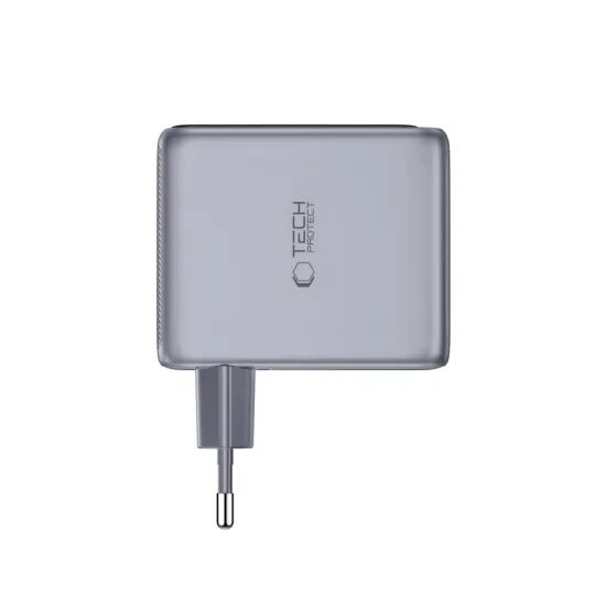 Tech-Protect Powervision NC100W-GAN 3portová nabíjačka, PD 100 W / QC 3.0, sivá