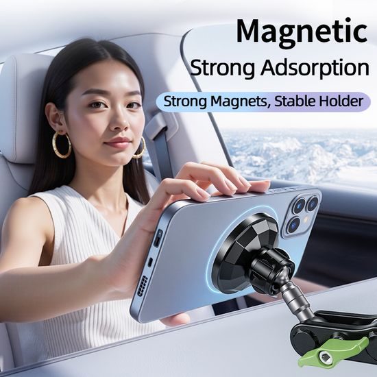 LanParte RBA-M01 Magnetische Telefoonhouder voor Auto - met Vacuüm Zuignap - 360° Verstelbaar - MagSafe geschikt