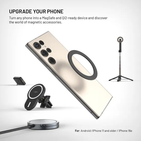 Adesivo magnetico FIXED MagPlate per telefono cellulare per MagSafe, nero