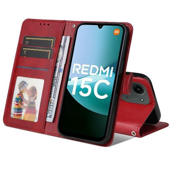 Μαγνητική Θήκη, Xiaomi Redmi 15C, κόκκινη