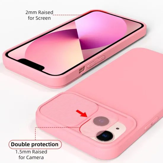 Slide obal, iPhone 15 Plus, růžový