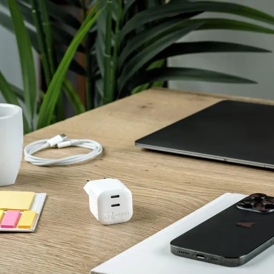ER POWER Mini φορτιστής 2x USB-C, 65W, GaN