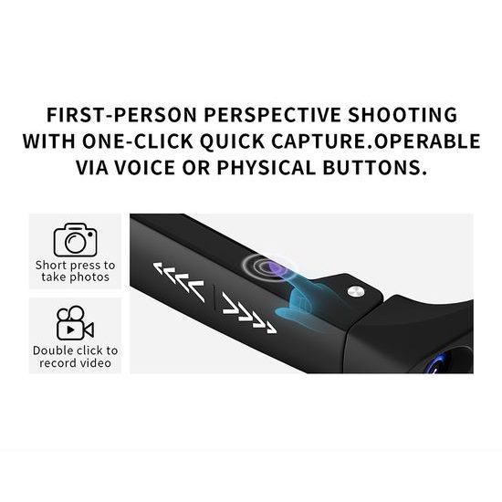 Интелигентни AI очила CY03 с 8Mpx камера, Full HD видео, Bluetooth 5.3 и гласов асистент, черни
