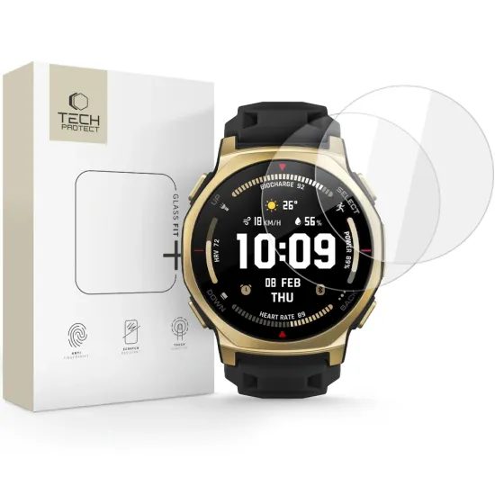 Tech-Protect Σκληρυμένο γυαλί Glass Fit+, Amazfit T-Rex 3 Pro 44 mm, 2 τεμάχια