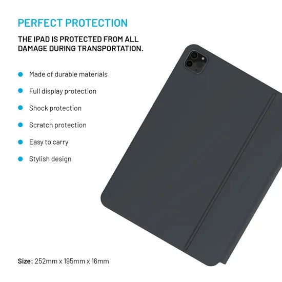Tok vezeték nélküli billentyűzettel FIXED Typee tablethez, Apple iPad Pro 11 2018 / 2020 / 2021 / 2022, iPad Air 4 10.9 2020 / Air 5 10.9 2022 / Air 6 11 2024 / Air 7 11 2025 / Air 8 11 2026, CZ, fekete