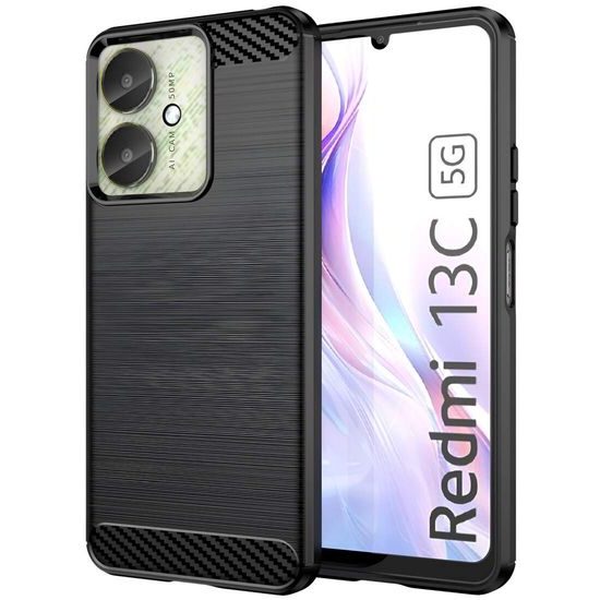 Husă Tech-Protect TPUCarbon, Xiaomi Redmi 13C / Poco C65, negru