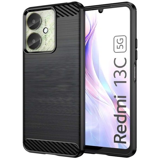 Tech-Protect TPUCarbon tok, Xiaomi Redmi 13C / Poco C65, fekete