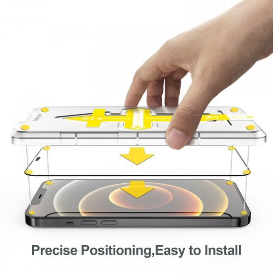 iPhone 11 Pro apsauginis stiklas – Zifriend 3D Full Cover grūdintas stiklas su montavimo rėmeliu – juoda