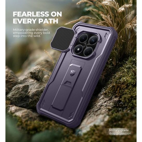 Husa Dexnor 360 Kickstand Camprotector pentru Xiaomi Redmi Note 15 Pro 5G, mov