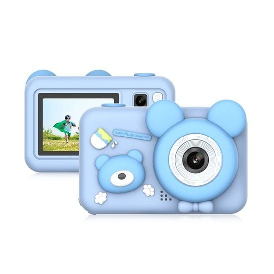 D32 Mouse Otroški fotoaparat s stativom, modri