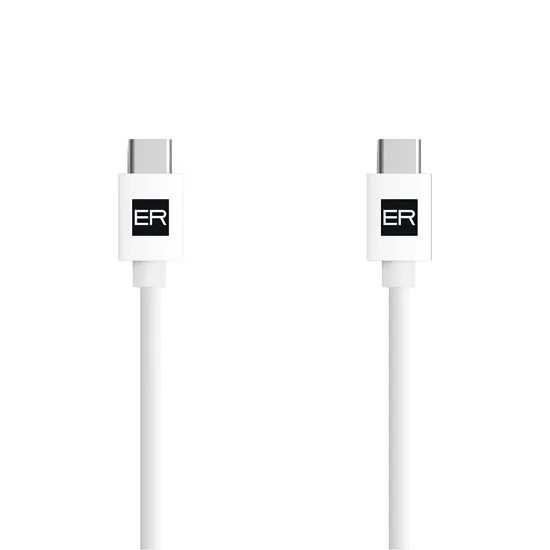 ER POWER Καλώδιο USB-C - USB-C, 3A, 1,2 m, λευκό