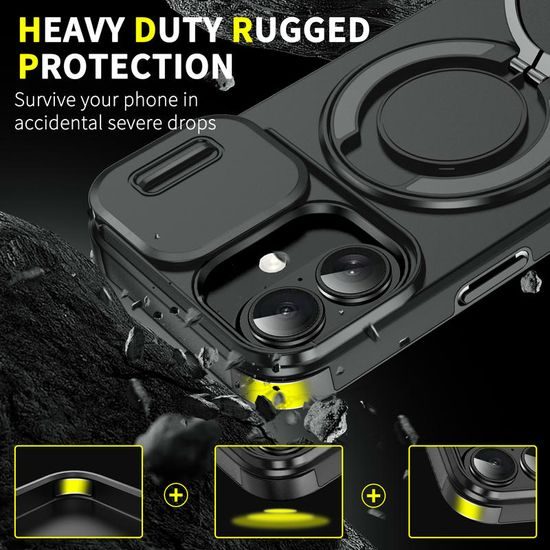 Camslide Stand etui, iPhone 17, črn