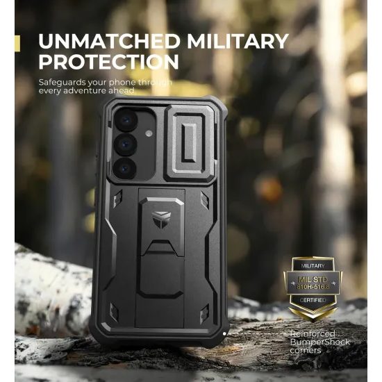 Dexnor 360 Kickstand Camprotector obal Samsung Galaxy S25, černý