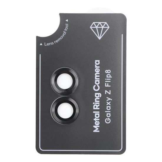 BlueStar Easy Install Kameraglas für Samsung Galaxy Z Flip 8 - Gehärtetes Kameraschutzglas - Schwarz