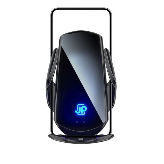 JP uchwyt z bezprzewodowym ładowaniem, automatycznym sensorem i magnetycznymi adapterami CH01, Qi, 15W, czarny