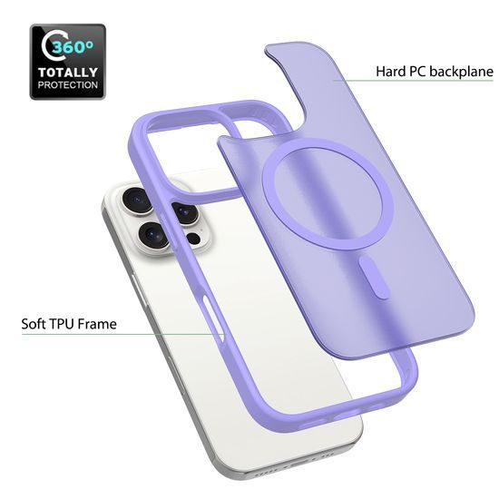 JP MagFit Colour MagSafe obal s N52 magnetom, iPhone 16 Pro, fialový
