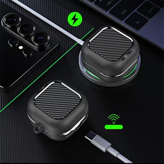 Techsuit CarbonFiber maska, Samsung Galaxy Buds 4 / Buds 4 Pro, crna