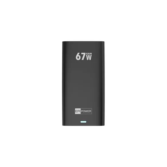 ER POWER Φορτιστής Ταξιδιού USB-C + USB-A, 67W, GaN
