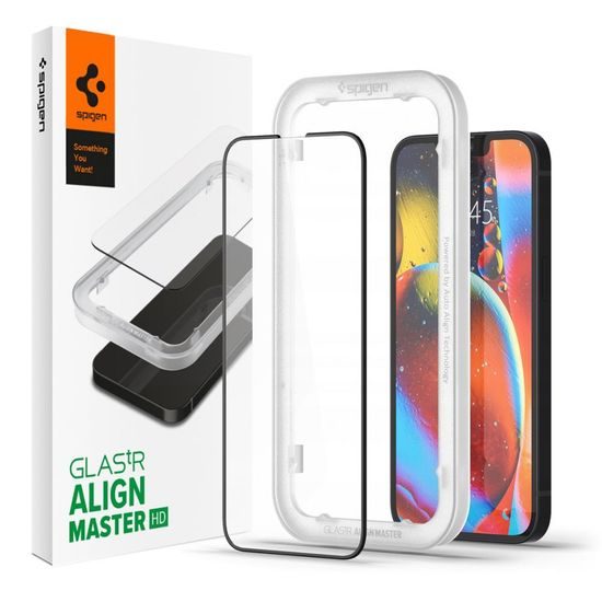 Spigen ALM Glass FC Zaštitno kaljeno staklo, iPhone 13 / 13 Pro, crna