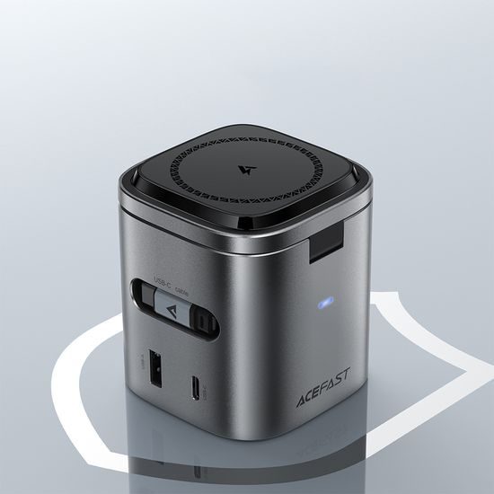 Acefast Oplaadstation 6-in-1 (Z9) - GaN - USB, USB-C - 80W - Zwart