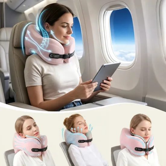Tech-Protect ComfortRest Cestovní polštář za krk, růžový