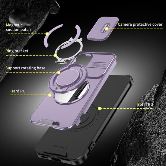 Camslide Stand maska, Samsung Galaxy S25 FE / S26 FE, ljubičasta