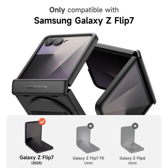Suritch 360° Kickstand θήκη Samsung Galaxy Z Flip 7, μαύρη