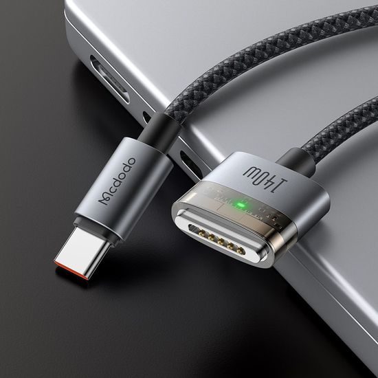 Mcdodo Μαγνητικό καλώδιο (CA-2070) USB-C - MagSafe 3, 140W, LED ενδείκτης, 2 m, μαύρο