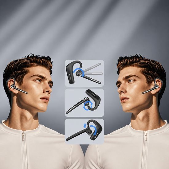 Techsuit Bluetooth peakomplekt topeltmikrofoniga ja mürasummutusega (G6) – must
