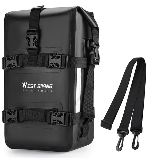 West Biking Vodoodporna kolesarska / motociklistična torba 5L, črna