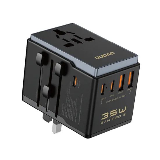 Dudao ταξιδιωτικός αντάπτορας A35Pro 35W 3x USB-C 2x USB-A, μαύρος