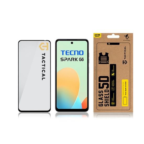 Tactical Glass Shield 5D προστατευτικό γυαλί για Tecno Spark GO 2024, μαύρο