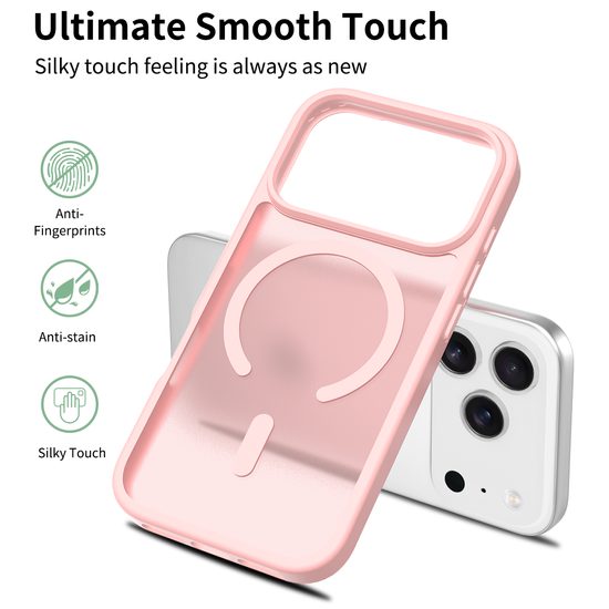 JP MagFit Colour MagSafe θήκη με μαγνήτη N52, iPhone 17 Pro, ανοιχτό ροζ