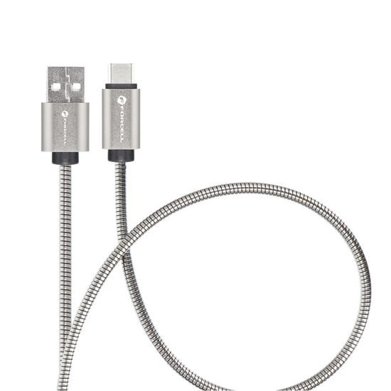Καλώδιο Forcell F-Energy USB A - USB-C, QC4.0, 3A, 66W, 2 m, ασημί