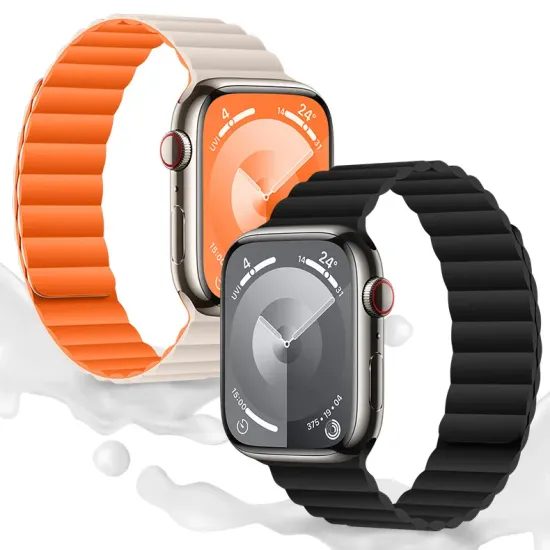 JP Σιλικονένιο μαγνητικό λουράκι, Apple Watch 1 / 2 / 3 / 4 / 5 / 6 / 7 / 8 / 9 / 10 / SE 1 / 2 / 3 (38 / 40 / 41 / 42 χιλ.), λευκό