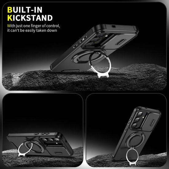 Husă Camslide Stand, Samsung Galaxy S25 FE / S26 FE, negru