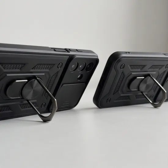 Tech-Protect CamShield Pro Schutzhülle für Samsung Galaxy A17 / A18 / A26 - Hybrid Case mit Kameraschutz und 360° Ring - Schwarz